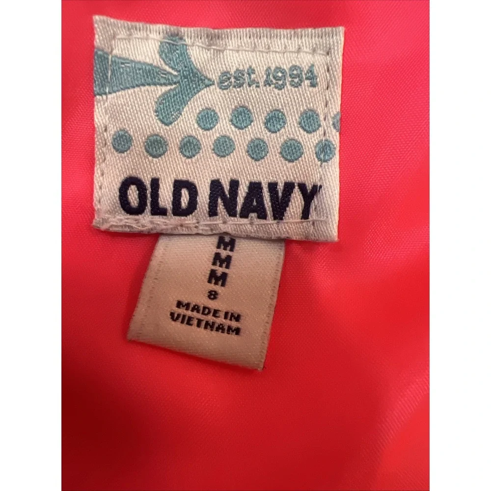 Old Navy Girls 8 Coral‎ Pink Puffer Vest Winter Warm Fleece Lined Barbie Hanging